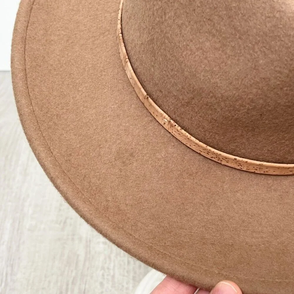 Tentree Recycled Wool Wide Brim Felt Hat NWT Tobacco Brown Small